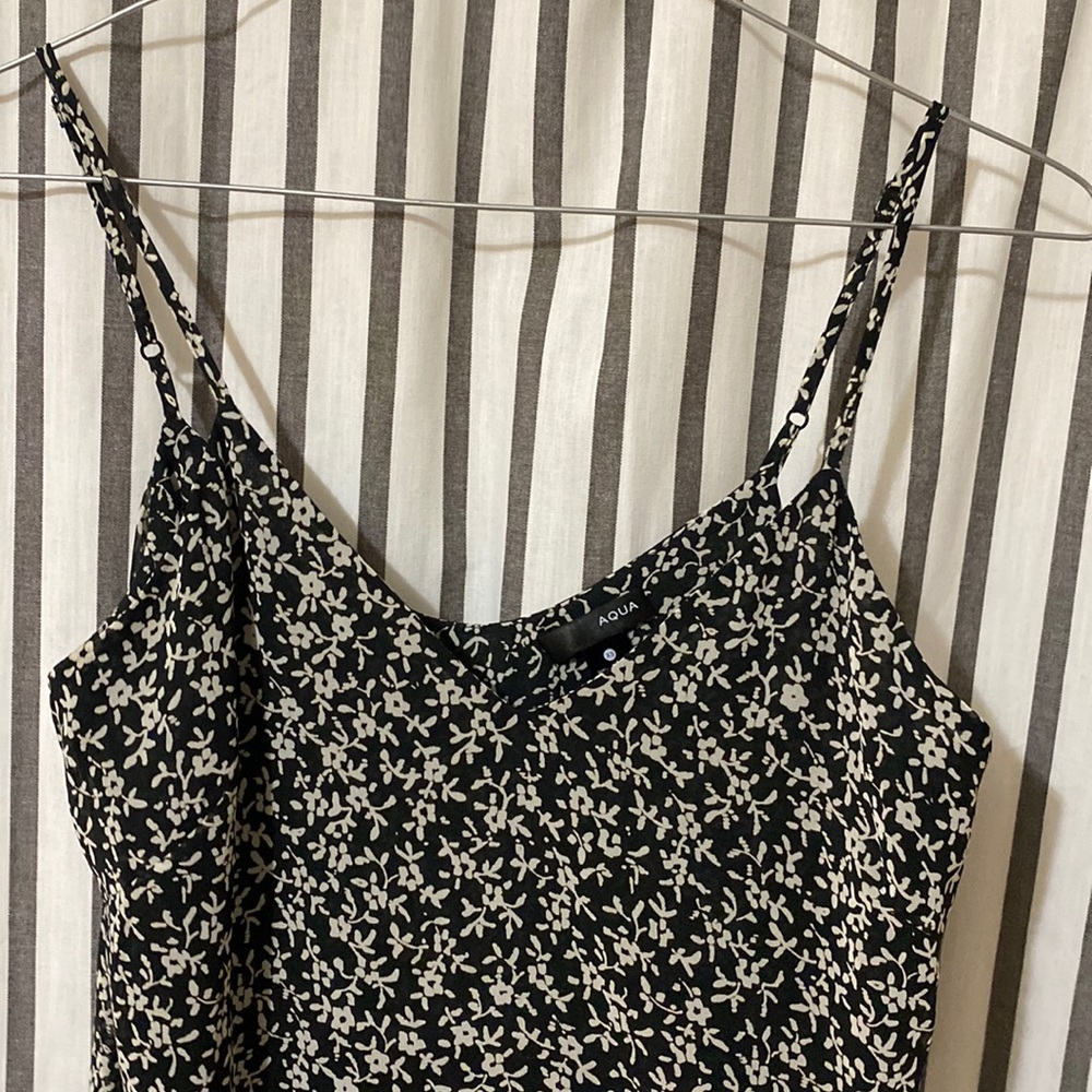 Aqua Floral Asymmetrical Dress (XS)